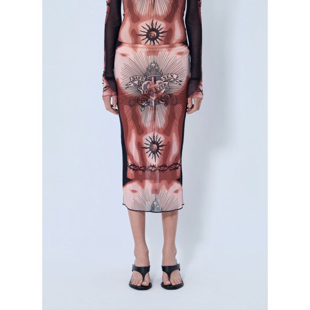 Jean Paul Gaultier Women Re-Edition Safe Sex Tattoo Long Skirt